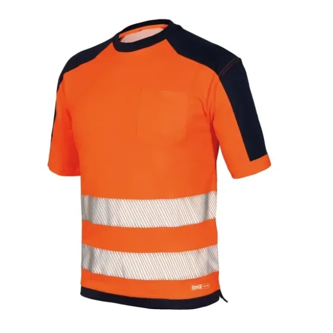 T-Shirt Alta Visibilità con bande segmentate termosaldate Issa Line HV 08186N