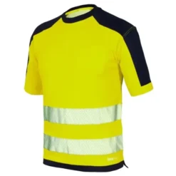 T-Shirt Alta Visibilità con bande segmentate termosaldate Issa Line HV 08186N