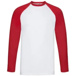 T-shirt da Lavoro Fruit of The Loom Baseball in Cotone a Manica Lunga FR610280